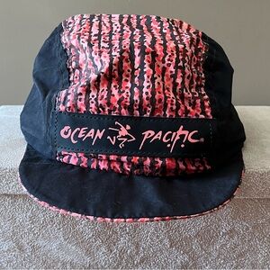 Vintage 80s Ocean Pacific Black and Red Cap